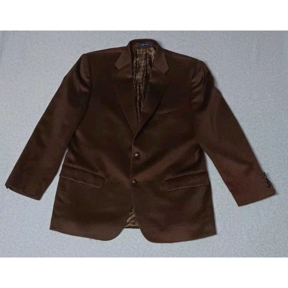 Vintage Turnberry 100% Camel Hair Blazer Jacket Mens 44R Chocolate Brown Sports